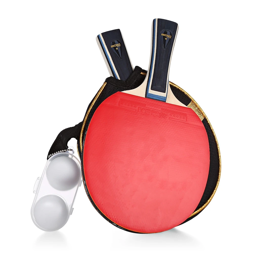 

1 Stars Professional Table Tennis Racket Wood Handle Ping Pong Racket Paddle Bat with Two Ball