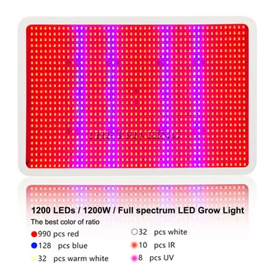 Светодиодный светильник для выращивания элитных растений 600 Вт 1200 Вт 2000 Вт полный спектр 85~ 265 В для комнатных теплиц, тент для выращивания растений, светодиодный светильник, режим цветения овощей - Испускаемый цвет: 1200W 1200D 5730