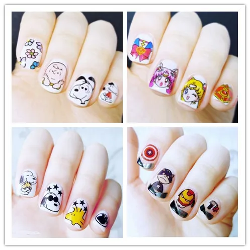 5 sheet 3D Nail Sticker Mixed Colorful Designs Korean Stickers Decals Cartoo Makeup Water Tattoos Manicure Tool DLS365-382 | Красота и