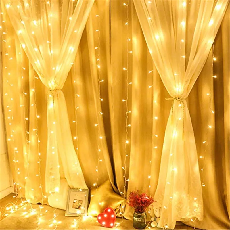 3x1/3x3/6x3 м 300 светодиодный Сказочный Гирлянда-сосулька, Рождественский светодиодный гирлянда для свадебной вечеринки, садовый декор
