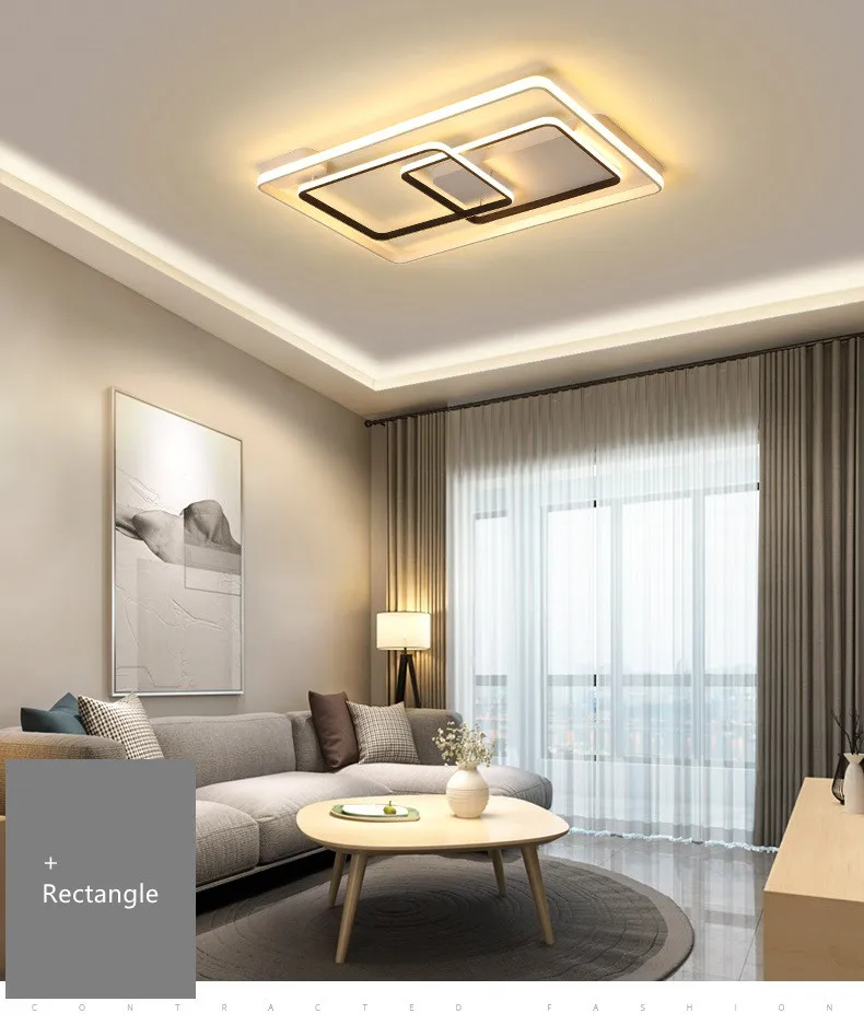 Ceiling Lamp Modern Led Acrylic Shade Living Room Lighting Fixture Bedroom Kitchen Surface Mounted Ceiling Light Aluminum Body lamparas de techo 5