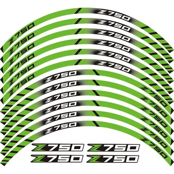 

For KAWASAKI Z750 Wheel Sticker 17" Reflective Decals Rim Tape Stripes Bike-Green