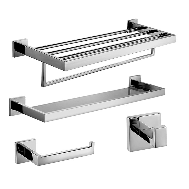 Billig AUSWIND Edelstahl Quadratische Basis Bad hardware Gesetzt Wand Bad accessoires Set Moderne