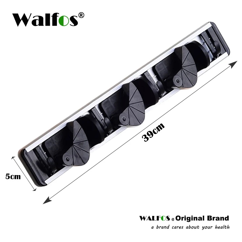 Универсальный кухонный держатель для хранения инструментов 4 положения с 5 крючками настенный органайзер для хранения швабры и держатели для ванной комнаты - Цвет: WALFOS 3 racks