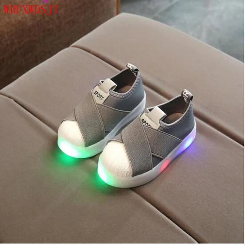 

Kids Shoes With Light Boys Shoes 2018 Children Canvas Sport Led Girls Princess Shoes Baby Boys Sneakers Size 21-30