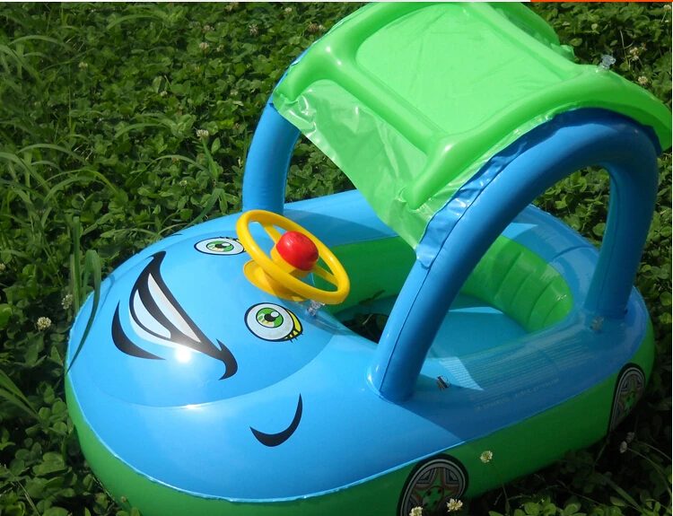 Gonflable Bebe Assis Flottant Rangee Anneau De Natation Parasol Bebe Siege Flottant Voiture Style Eau Air Matelas Aliexpress