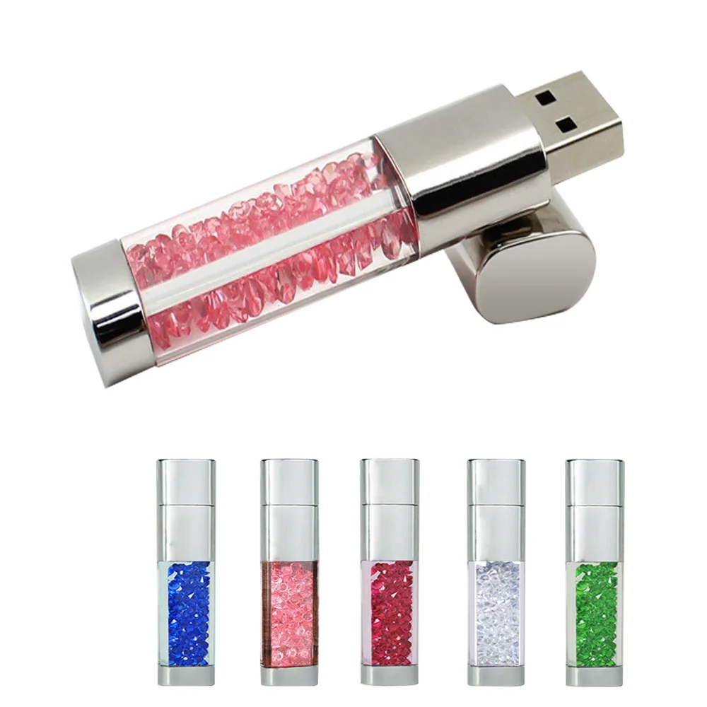 

Crystal Diamond Usb Flash Stick 128GB Flash Drive 32GB Flash Memory Card Metal Usb Flash Drive 64G Pendrive Lovely Gift Pen Driv