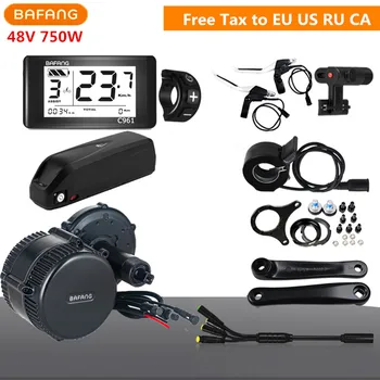 

Bafang 8fun 48V 750W BBS02B Mid Drive Motor C961 C965 Display Electric Bike Conversion Kit With 48V 17AH Lithium Ebike Battery