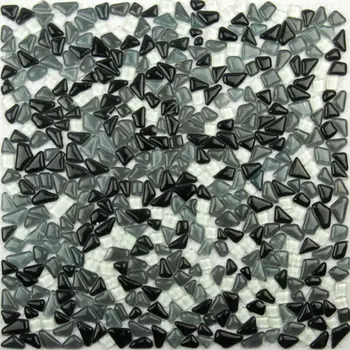 

Crystal Glass Free Stone black Mosaic tile backsplash kitchen wall tile sticker bathroom floor feet massage tile