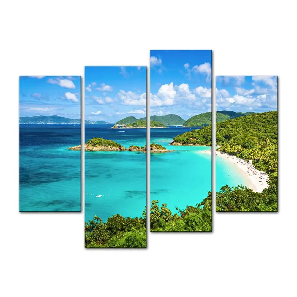 

4 Panels Framed Beautiful sea view Wall Art Pictures Print On Canvas Painting For Home Kitchen Decoration/XJ-12Y-41