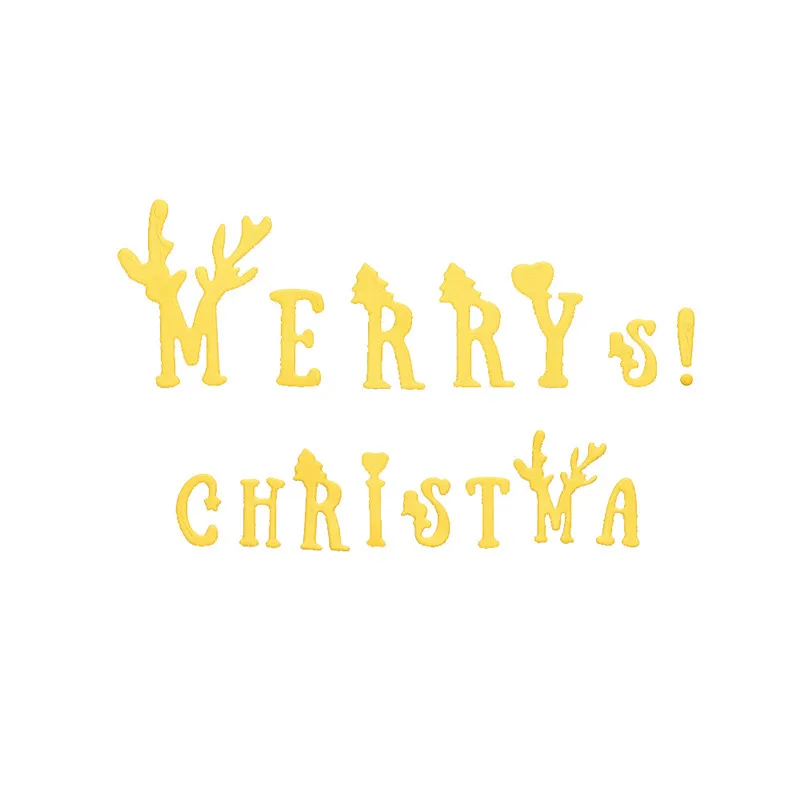

Naifumodo MERRY Christmas Word Metal Cutting Dies with Elk Head New 2019 Christmas Dies for Card Making Craft Dies Scrapbooking