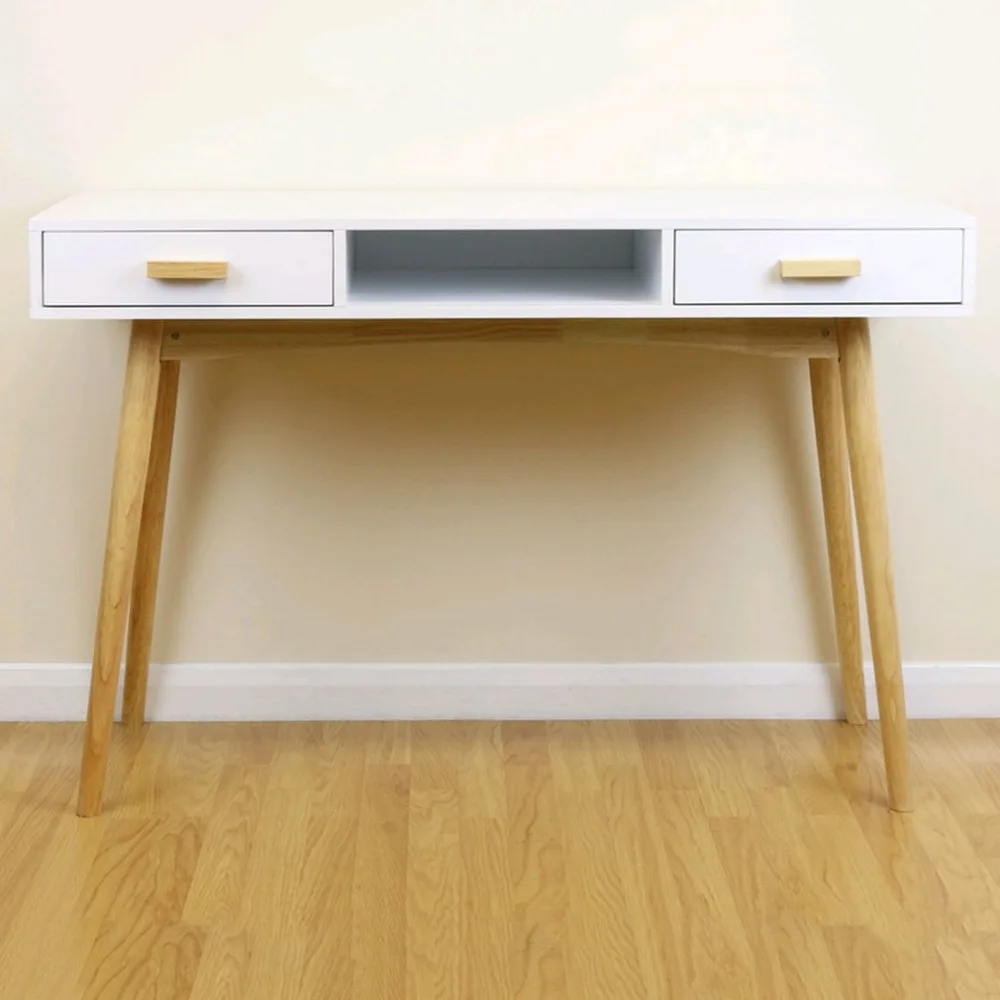 

Makeup Table Desk for Women with 2 Drawers Home Office Desk Dressing Table for Women Large Storage Drawers Writing Desk