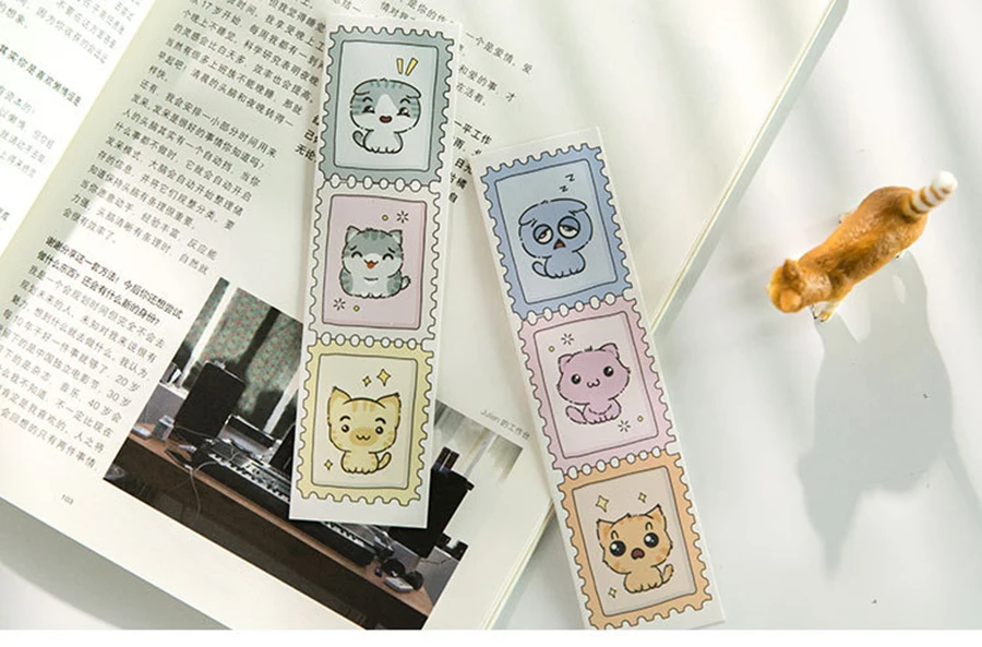 30 шт./кор. Кот Экспрессия студентов крафт бумага Stationery канцелярские Kawaii мультфильм закладки для офиса школьные канцелярские принадлежности