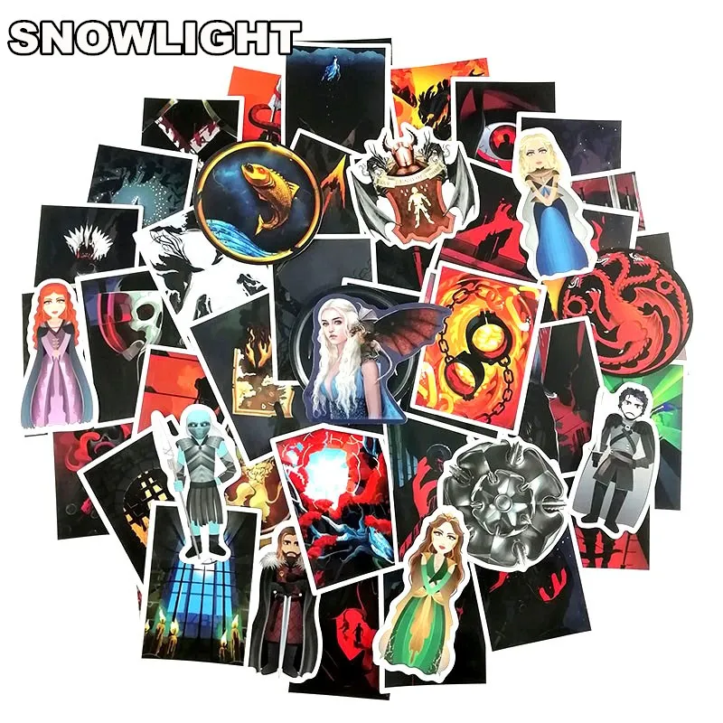 10/30/50/100pcs/set Game Of Thrones Super Cool Waterproof Graffiti Sticker For Skateboards Notebook Suitcase Computer Sticker