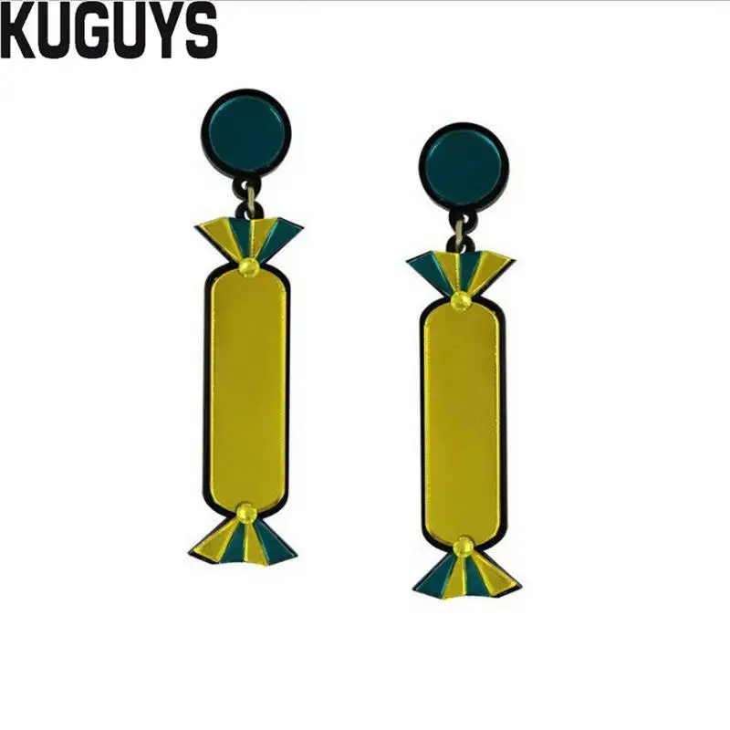 Модные ювелирные изделия KUGUYS цветные серьги для женщин акриловые капельки