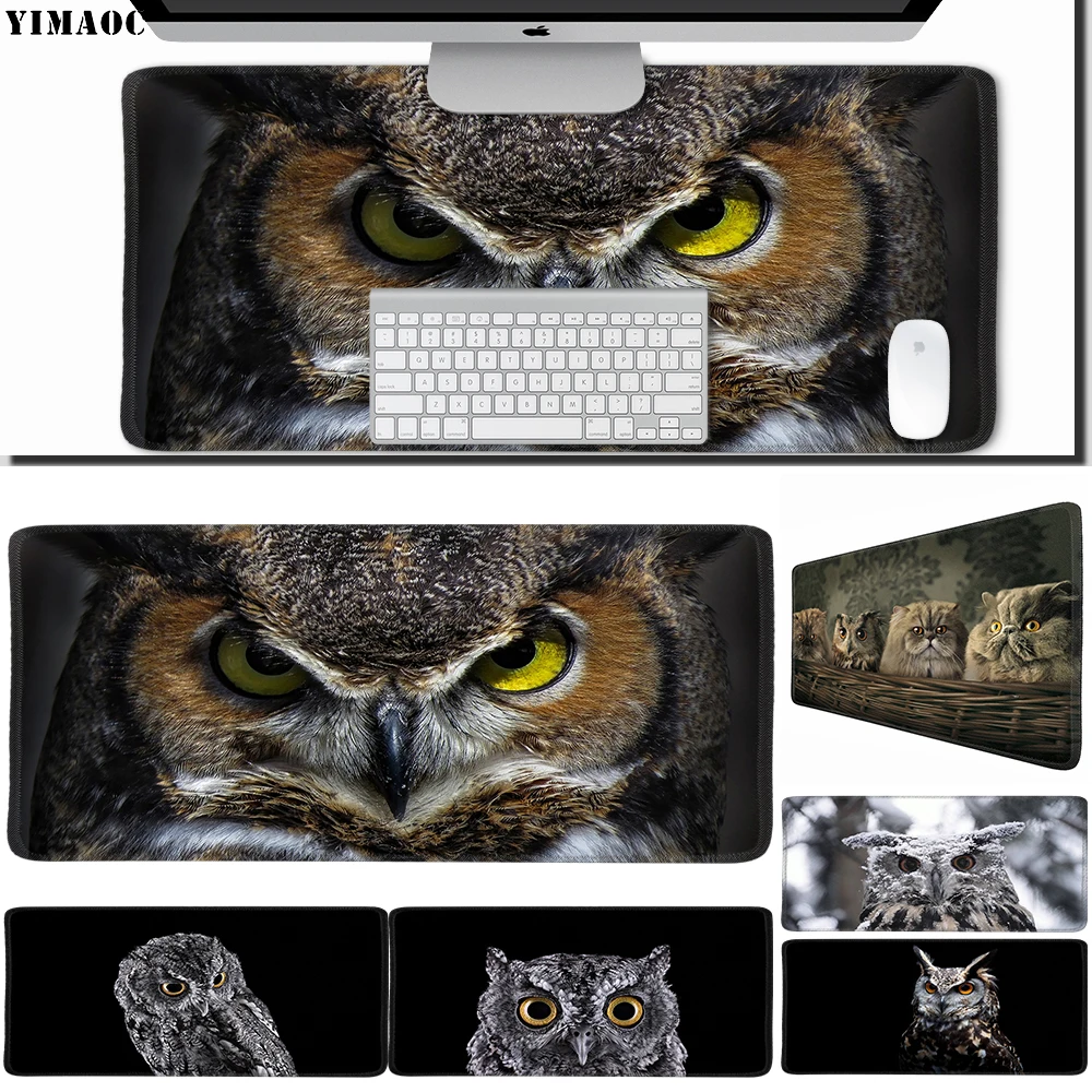 

YIMAOC 40*90 cm Large Mouse Pad Gamer Mousepad Rubber Gaming Desk Mat with Locking Edge Funny Owl Animal