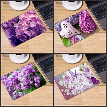 

Yuzuoan Purple Lilac Flower Print Laptop Gaming Mouse Mat Small Size Mouse Notebook Computer Mousepad 18X22CM 25X20CM 25X29CM