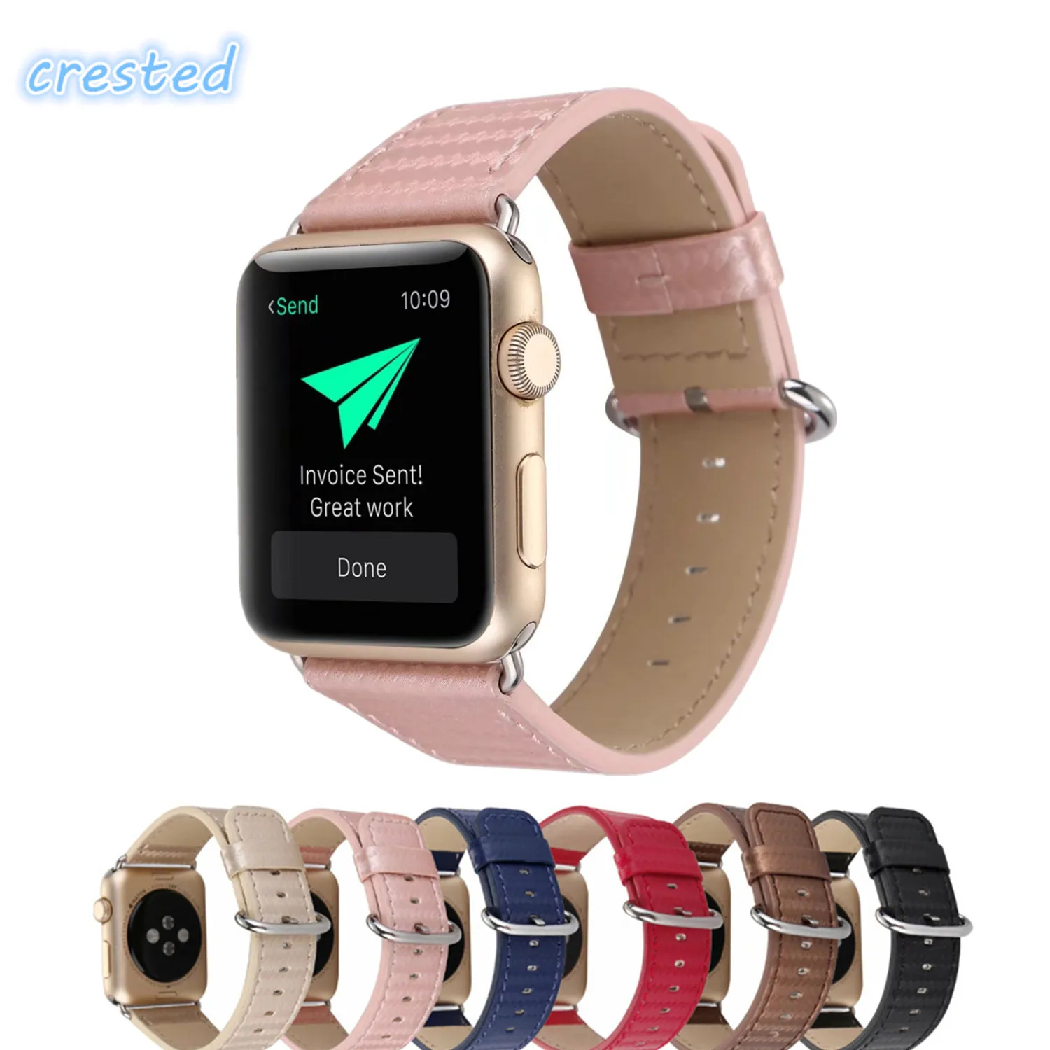 LNOP carbon fiber leather strap for apple watch band 42mm 38mm wrist bracelet watchband for iwatch 1/2 series apple-bands-series- : image LNOP carbon fiber leather strap for apple watch band 42mm 38mm wrist bracelet watchband for iwatch 1/2 series apple-bands-series-
