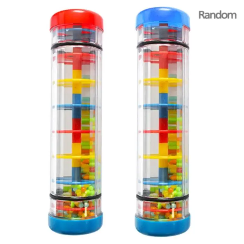

Baby Colorful Raindrop Sound Musical Instrument Toy Kids Rainbow Rainmaker Rain Stick Hourglass Rod Music Training Toy Bath Toy