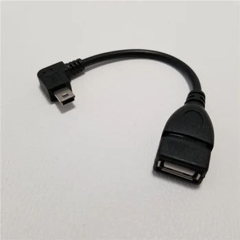 

Mini USB 90 Degree Left Angle to USB Type A Adapter Data Extension Cable Male to Female Black 10cm for Car Audio DIY