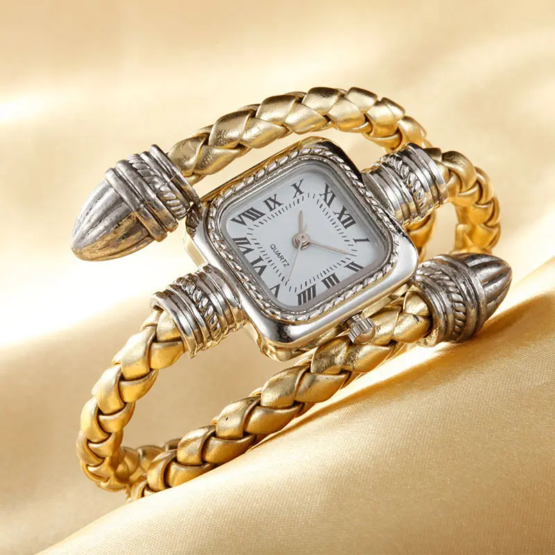 

Fashion Women Casual Watches Lady Gift Bracelets Square Table Leather Starp Quartz Wristwatches 9 Color LL