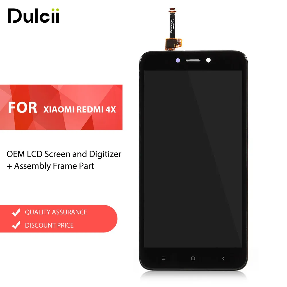 Dulcii для Xiaomi Redmi 4X OEM ЖК-экран и дигитайзер + сборка рамка часть Xiomi ЖК сенсорный