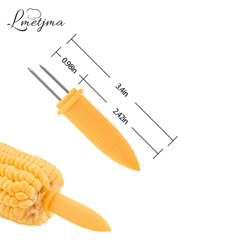 LMETJMA 8 шт./компл. держатели для кукурузы из нержавеющей стали барбекю набор вилок