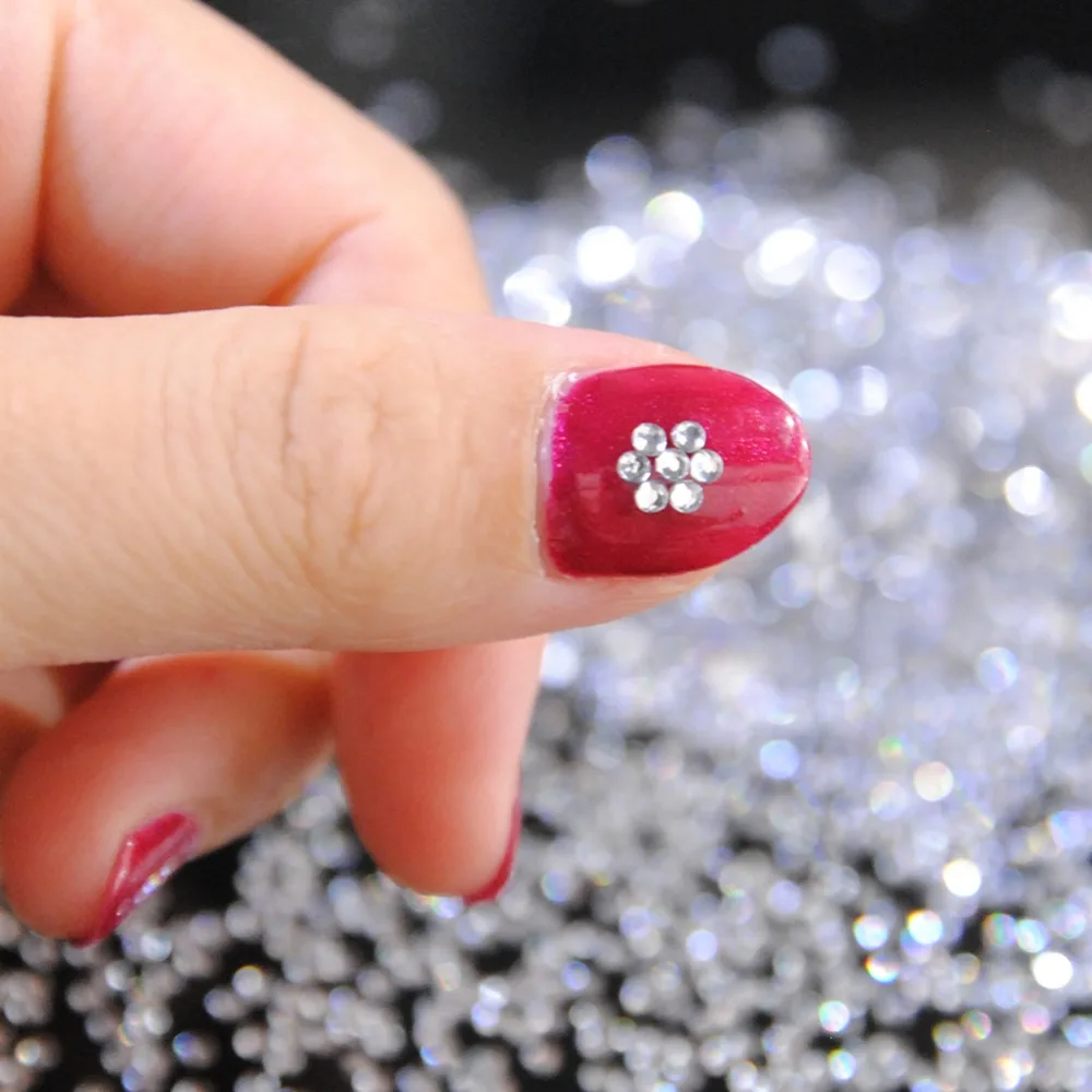 Buy 1000pcs Crystal Clear Silver Flatback Nail