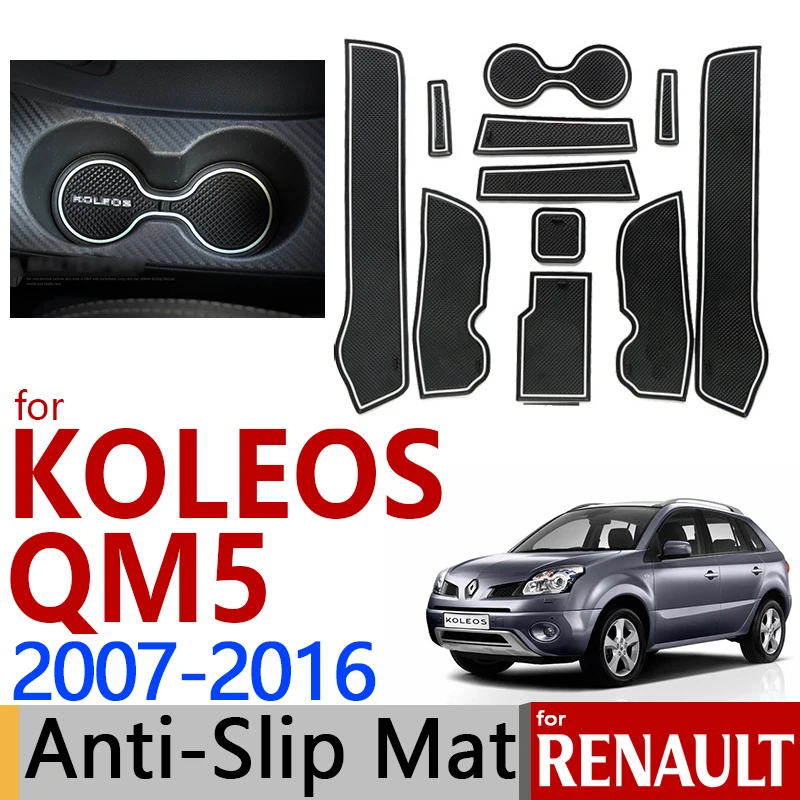 

for Renault Koleos I 2007-2016 Samsung QM5 Anti-Slip Rubber Cup Cushion Door Mat 2008 2011 2013 Accessories Car Styling Sticker