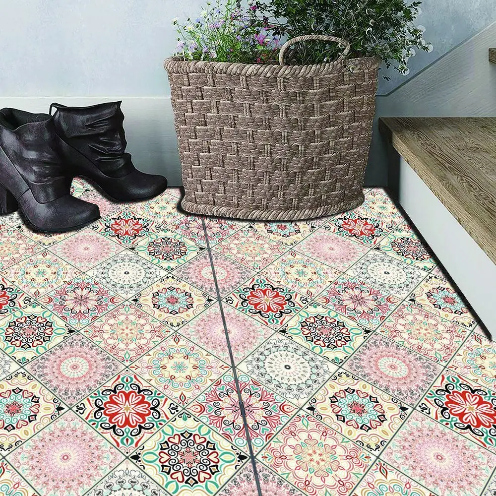 

Nordic Style Waterproof PVC Floor Stickers Anti-slip Floor Mat Living Room Decoration Decals DIY Home Decor 49x98CM