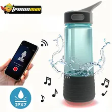 LemonMan 3 в 1 напиток бутылка с соломинкой и уличные динамики с Bluetooth и свет безопасности, IPX7 водонепроницаемый подзаряжаемый динамик