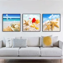 

diamond paintings full of new living room romantic beach triple point drill cross stitch diamond embroidery
