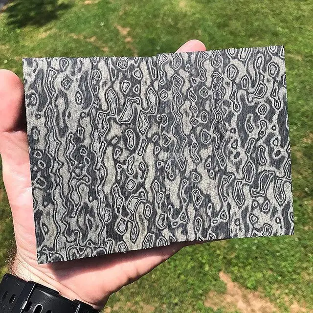 

2pcs Micarta Template Board Sheet Damascus Canvas texture For DIY Knife handle Craft Supplies