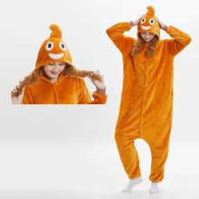 Brown Shit Unisex Costumes Sleepsuit Adult Pyjama Funny Poop Jumpsuit Cartoon Sleepwear Pajamas Cosplay D31137AD