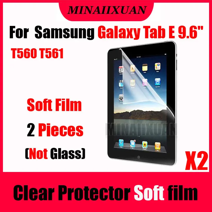 

2Pcs Clear Screen Protector Protective Soft Film (NOT Glass) for Samsung Galaxy Tab E 9.6 T560 T561 9.6 inch Tablet