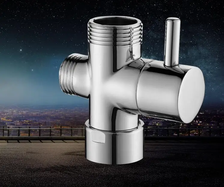 Chrome Brass Bathroom Toilet Bidet 3/4'' 1/2'' T-adapter Shower Diverter Valve 3 Way Shower Faucet Tee Connector Shattaf Valve