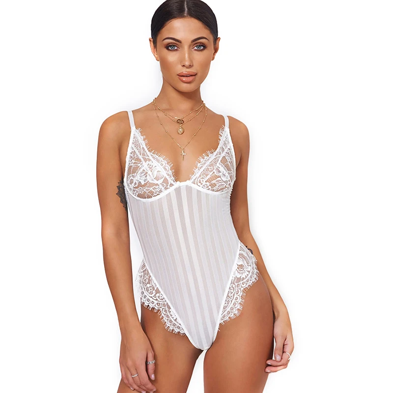 HAMBELELA Sexy Backless Black Lace Mesh Bodysuit Elegant Skinny Striped Print Jumpsuit Romper Women Summer Playsuits Coveralls (10)