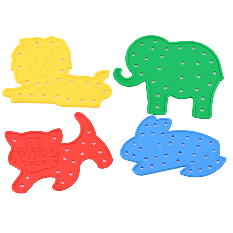 4Pcs/Set Children Educational Thread Embroidery DIY Toys Animal Shapes Threading Laces Education Toys Gift Puzzles Toy 4Pcs/Set Children Educational Thread Embroidery DIY Toys Animal Shapes Threading Laces Education Toys Gift Puzzles Toy