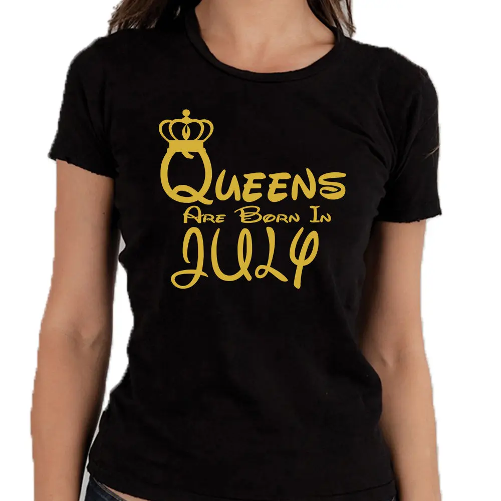 Женские топы Queens Are Born In JULY Футболка женская футболка лучший день рождения