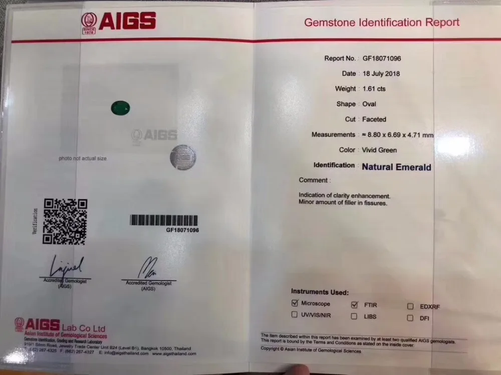 AIGS изящные ювелирные изделия сертификат реальное белое золото 18 карат AU750