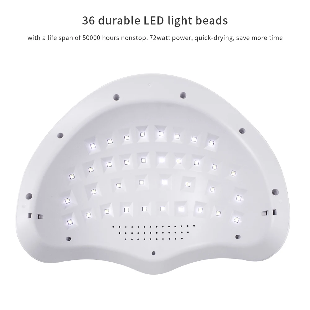 Secador de Unhas da Lâmpada do Gelo Conduziu a Luz do Gel da Lâmpada da Arte do Unha Secador de Máquina de Manicure Temporizador para 2 Sensor Inteligente 10 s - 30 60 99 Mão Pés 72 w uv 9 luz do gel da lâmpada da arte