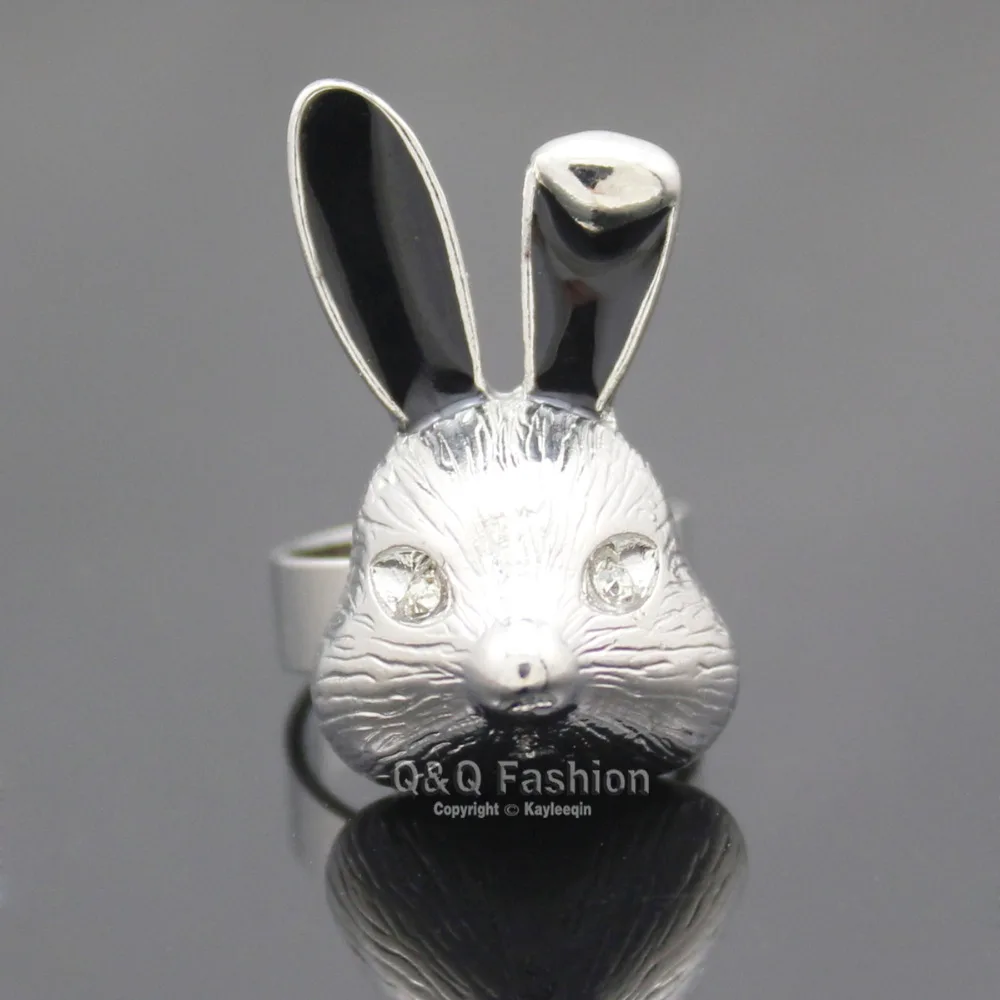 Argento 3D Lepre Marzolina Bunny Rabbit Alice Nel Paese Delle Meraviglie Animale Sveglio di Barretta Tea Party Monili _ - AliExpress Mobile