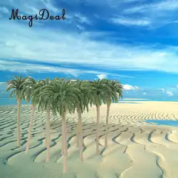 MagiDeal 10 шт./упак. 1/100 масштаб зеленый модель кокосовой пальмы для построения сцены модель декорации макет пейзаж 11 см