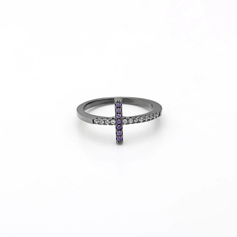 Женское Обручальное кольцо с серебряным покрытием|sideways cross ring|engagement rings for
