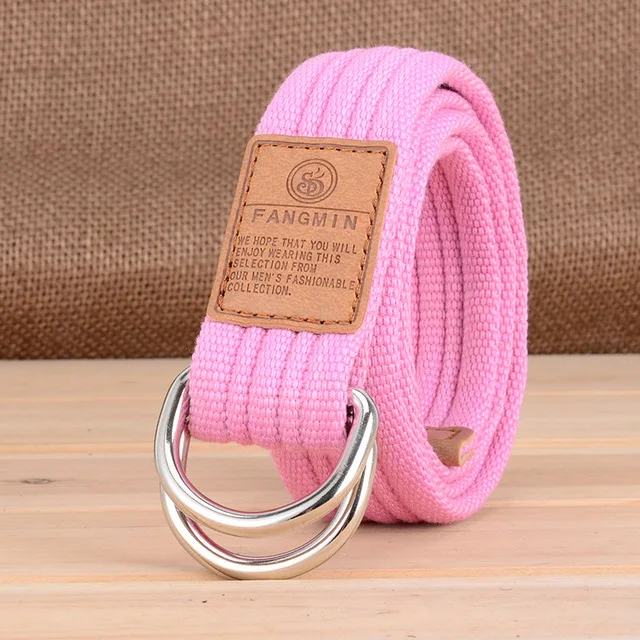 pink Ремни с пряжкой, женская версия, Холщовый ремень для женщин, для досуга, джинсы, деловой пояс с металлической пряжкой, для улицы, тканый пояс 108 см - Цвет: pink
