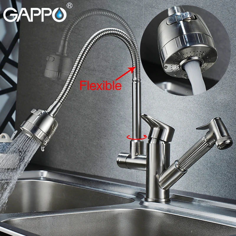 

Gappo kitchen Faucets flexible kitchen water sink mixer tap rotatable kitchen pull out water mixer Faucets