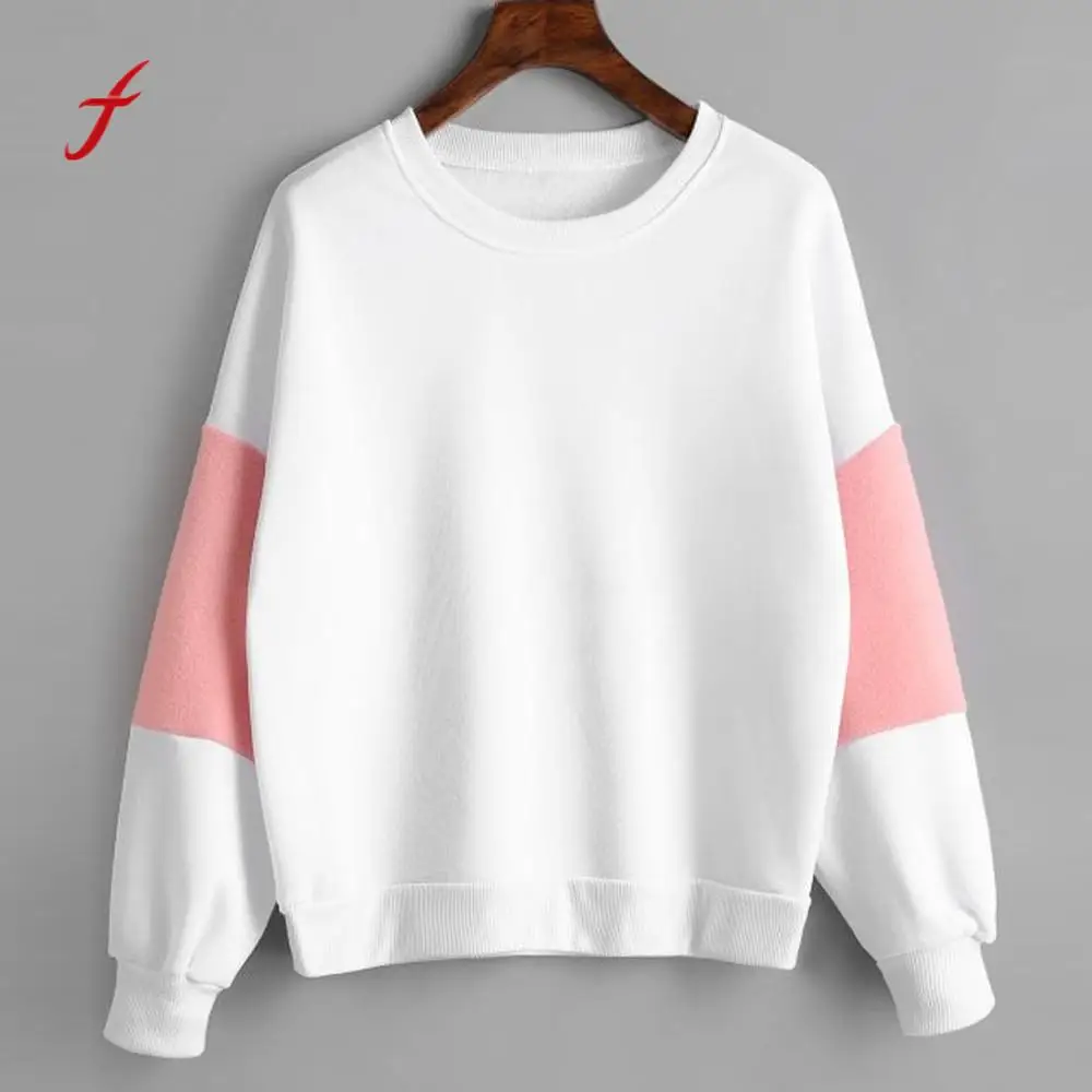 

Sweatshirt Women Autumn Patchwork Top Womens Long Sleeve Splicing Color Hoodie Fall Winter Korean Women Hoodies Moleton Feminino