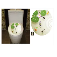 Toilet Stickers Wall Decorations WC Waterproof 3D Vinyl Pedestal Pan Cover Toilet Stool Commode Lid Sticker Bathroom Home Decor
