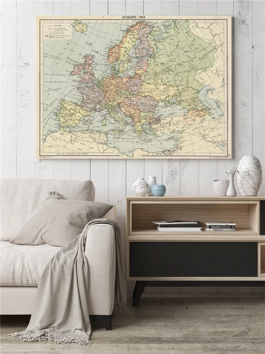 Лондон Европа географическая карта классический холст печать плакат настенная