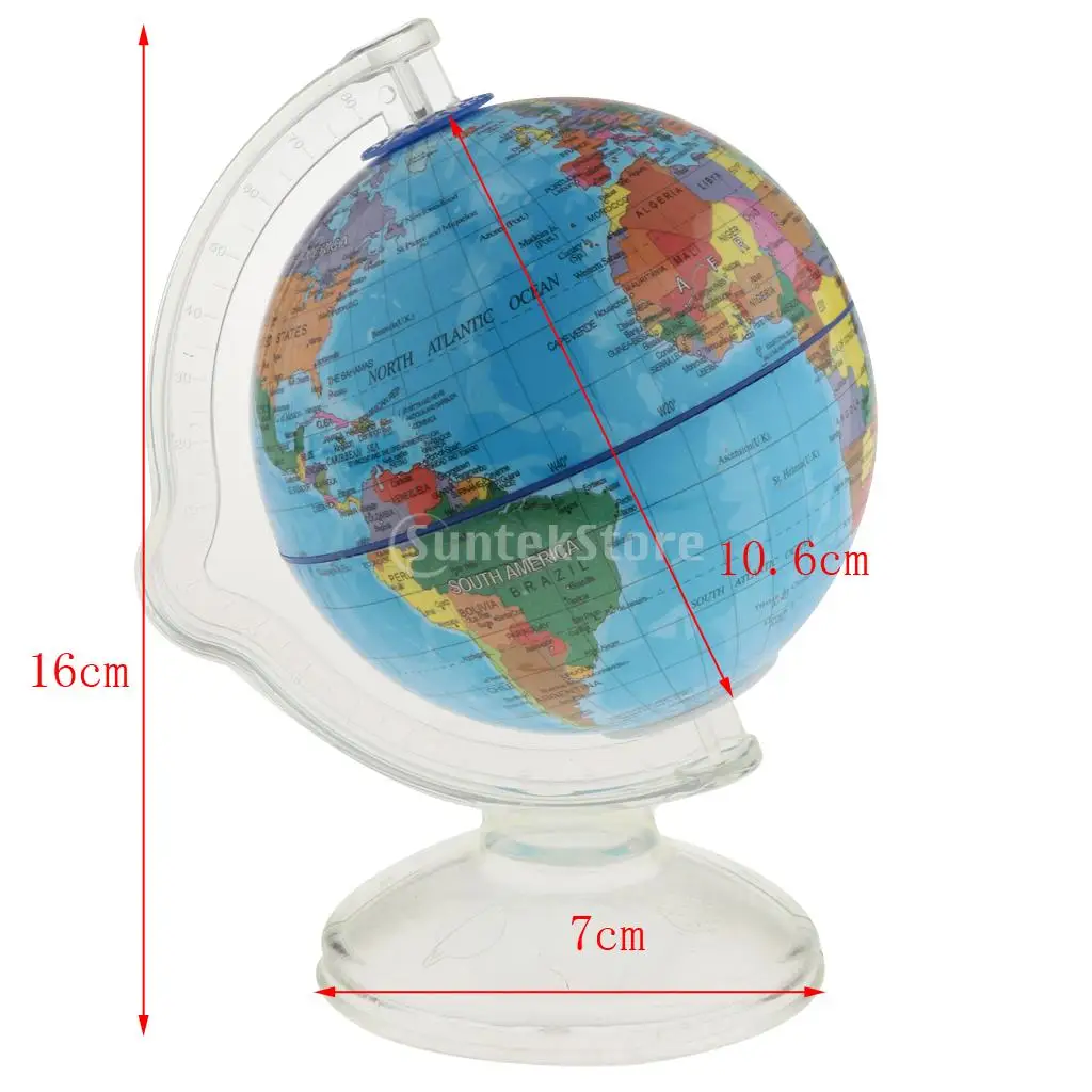 Swivel Spining World Globe Coin Cash Bank Money Box School Educational Teaching Kits Children Leaning Toys	